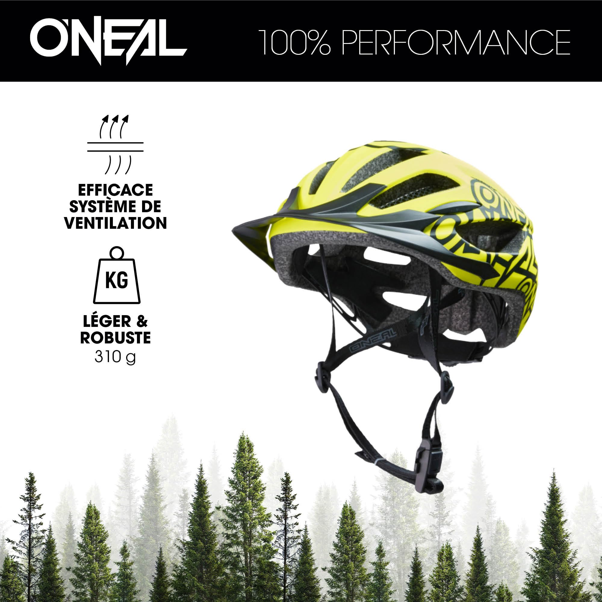 O'NEAL Casque de Vélo I Casque VTT Dynamique avec de Larges Trous d'Aération I Norme de Sécurité EN1078 I Enduro Helmet Q RL V.22 I Casque Vélo Homme et Femme | Jaune Néon | Taille XS/M
