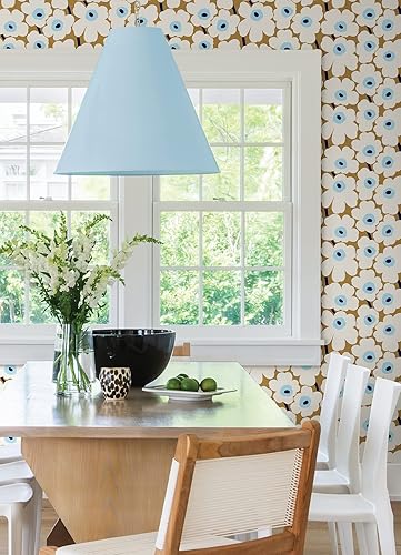 Vista 3 de MARIMEKKO Beige Pieni Unikko - Papel pintado autoadhesivo (autoadhesivo), color amarillo (MKS4495)