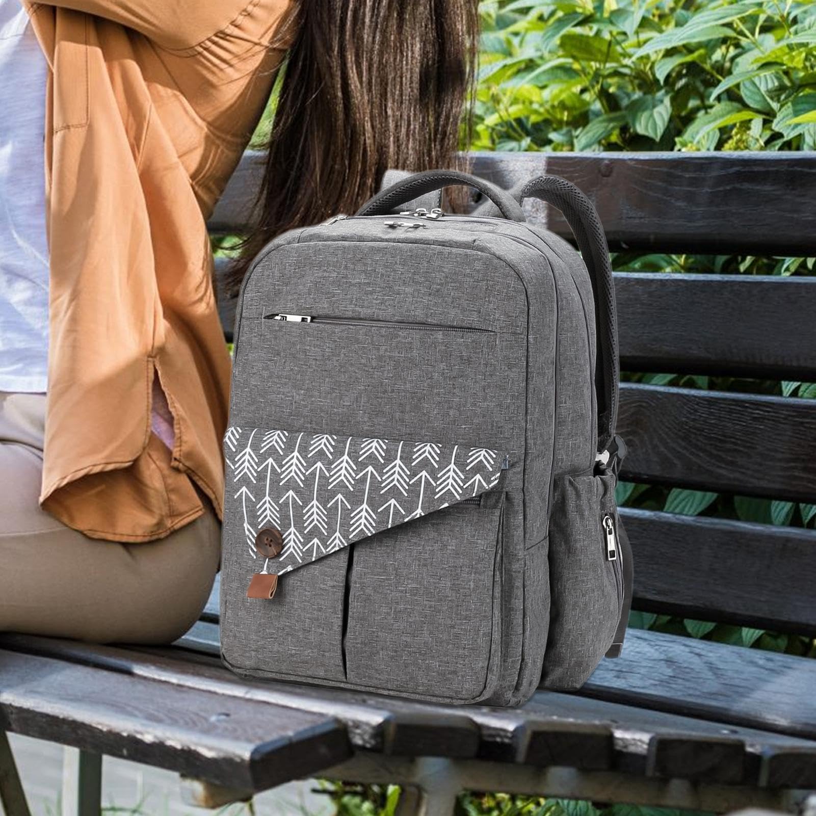 Zaino Grande Borse Per Pannolini,Zaino Per Pannolini Da Donna - Zaino impermeabile a doppio strato per pannolini - Pacchetto pannolini per passeggino ad alta capacità Porta di ricarica USB integrata