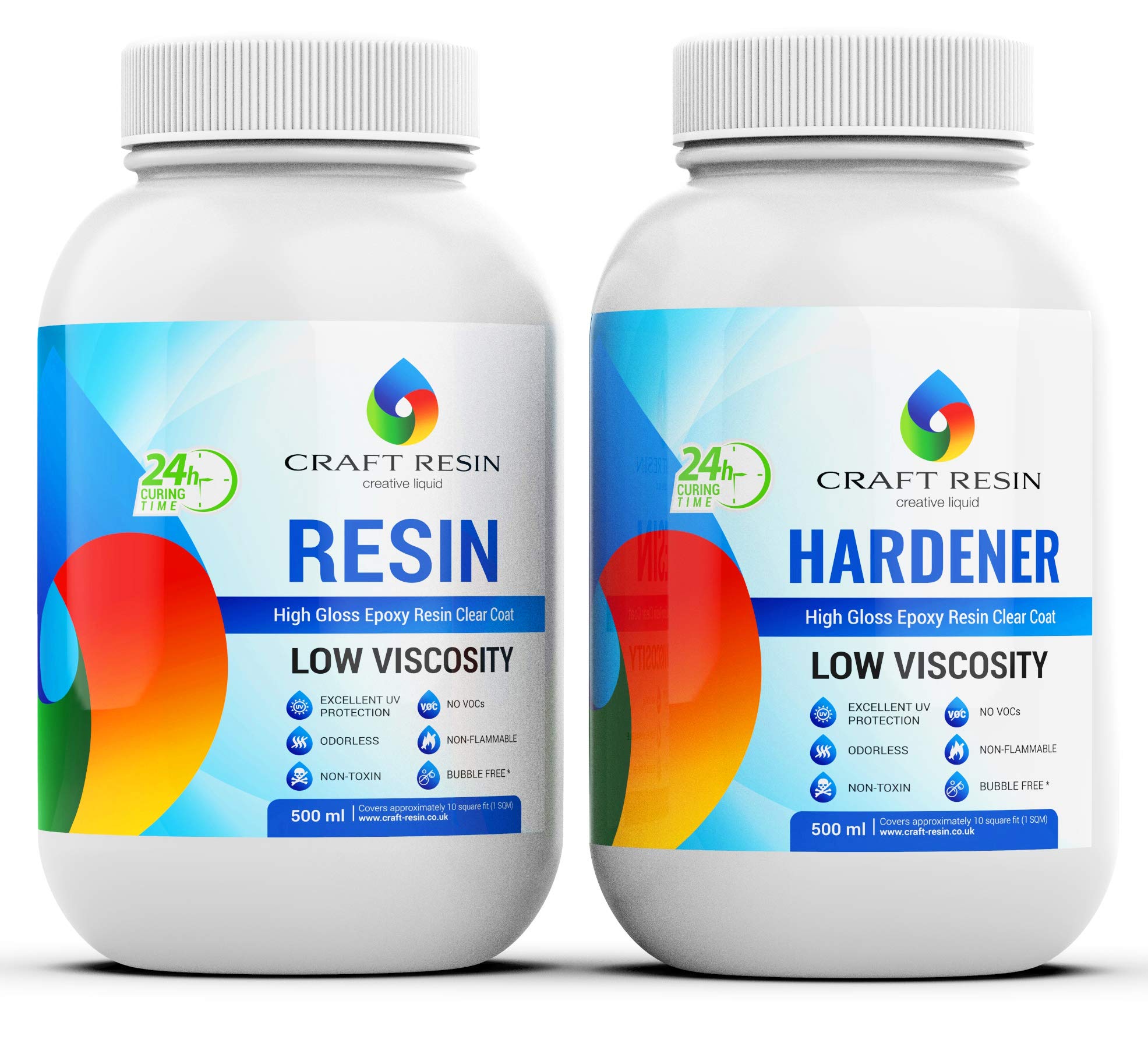 Epoxy Resin Crystal Clear Low Viscosity UV Resistant Non-toxic Art Casting Bubble Free - 1 L