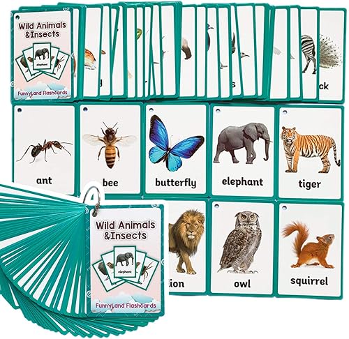 46 unidsset animales salvajes e insectos regalos niños tarjetas flash inglés tarjeta de bolsillo educativo aprendizaje bebé juguetes para niños