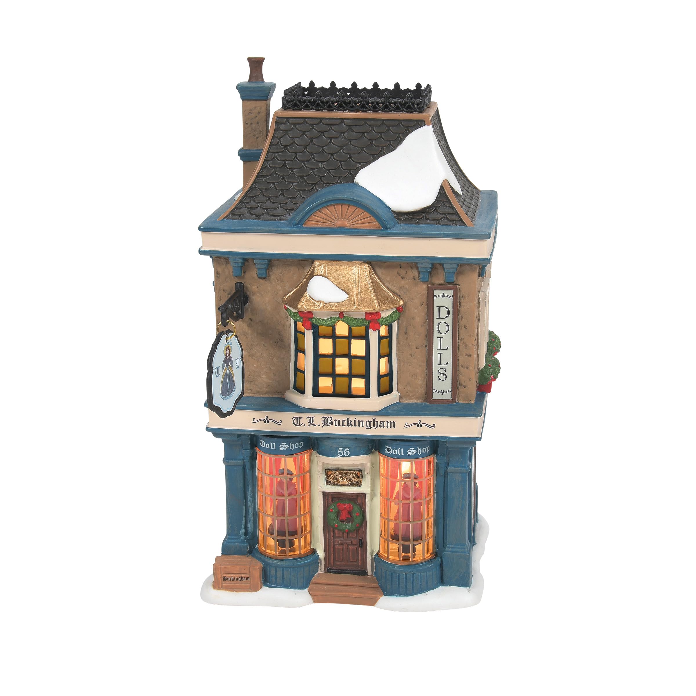 Dickens Village T.L. Buckingham Doll Shop Department 56 Edificio Iluminado Navidad Miniatura