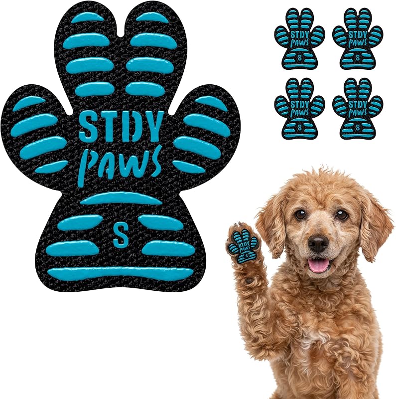 Protetores de Patas Antiderrapantes para Cães Steady Paws, Adesivos Flexíveis para Pisos Lisos, Tamanho S, Pacote com 24