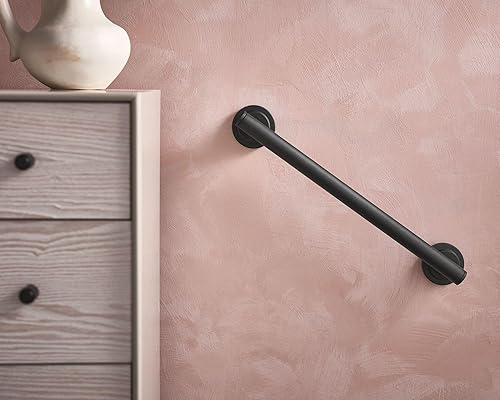 Miniatura 2 de Moen Barra de agarre moderna de acero inoxidable de 18 pulgadas para discapacitados o ancianos, YG0718BL