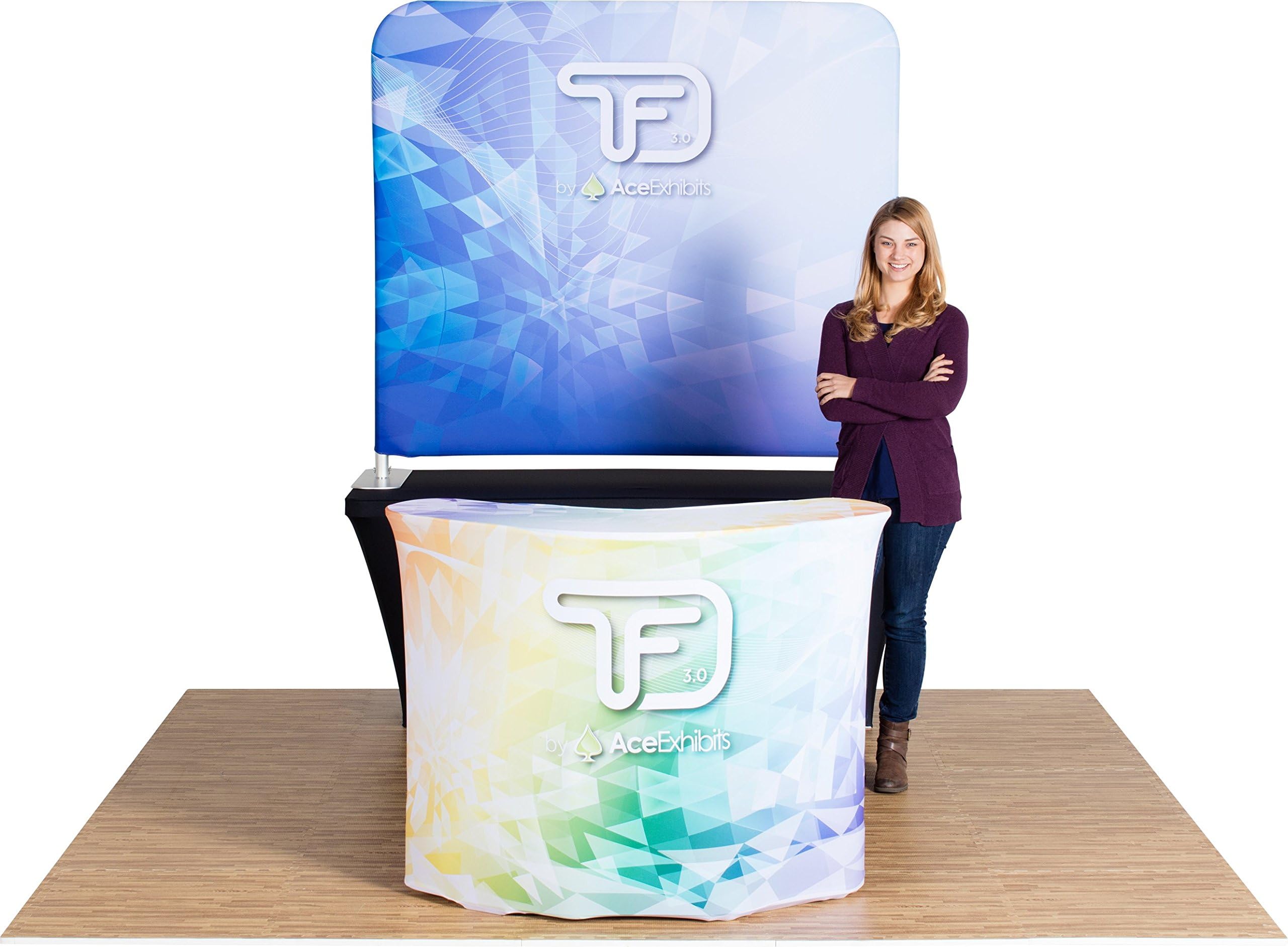 Ace Exhibits - 6' x 5' FLAT TRU-FIT 3.0 - Dye-Sub Printed Graphic Stretch Tension Fabric Trade Show Display - Trade Show Booth - Table Top Tradeshow Display - Pop Up Display Exhibit Booth