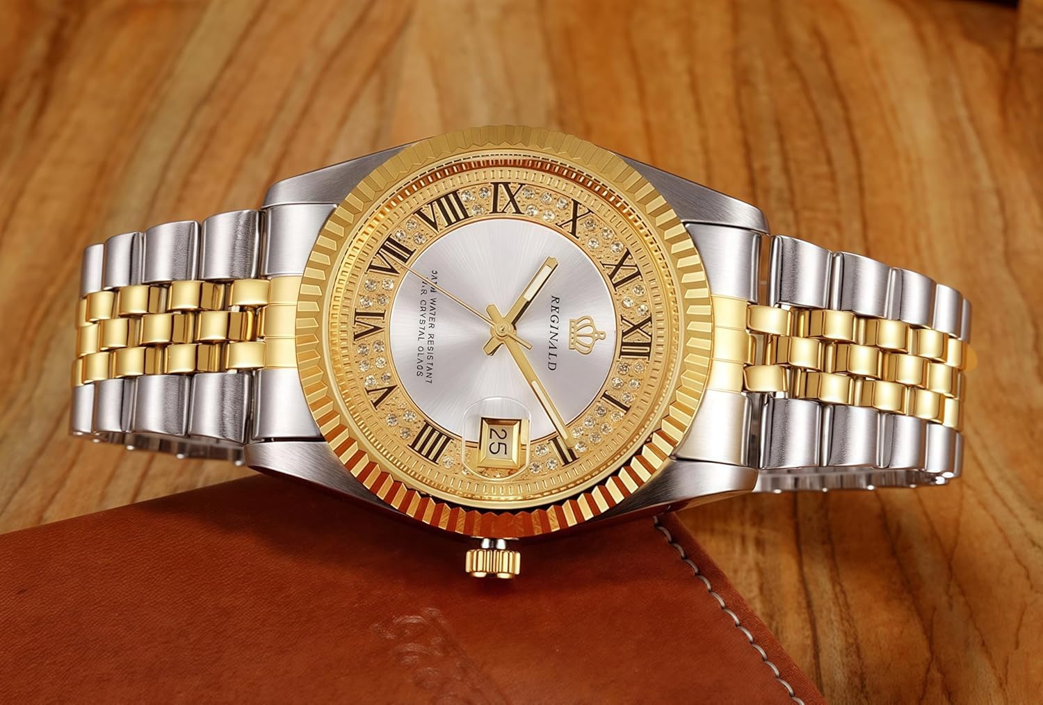 MASTOP Women's Watch Luminous Waterproof Quartz Silver Gold Two Tone Stainless Steel Dress Bracelet Watch - Image 3