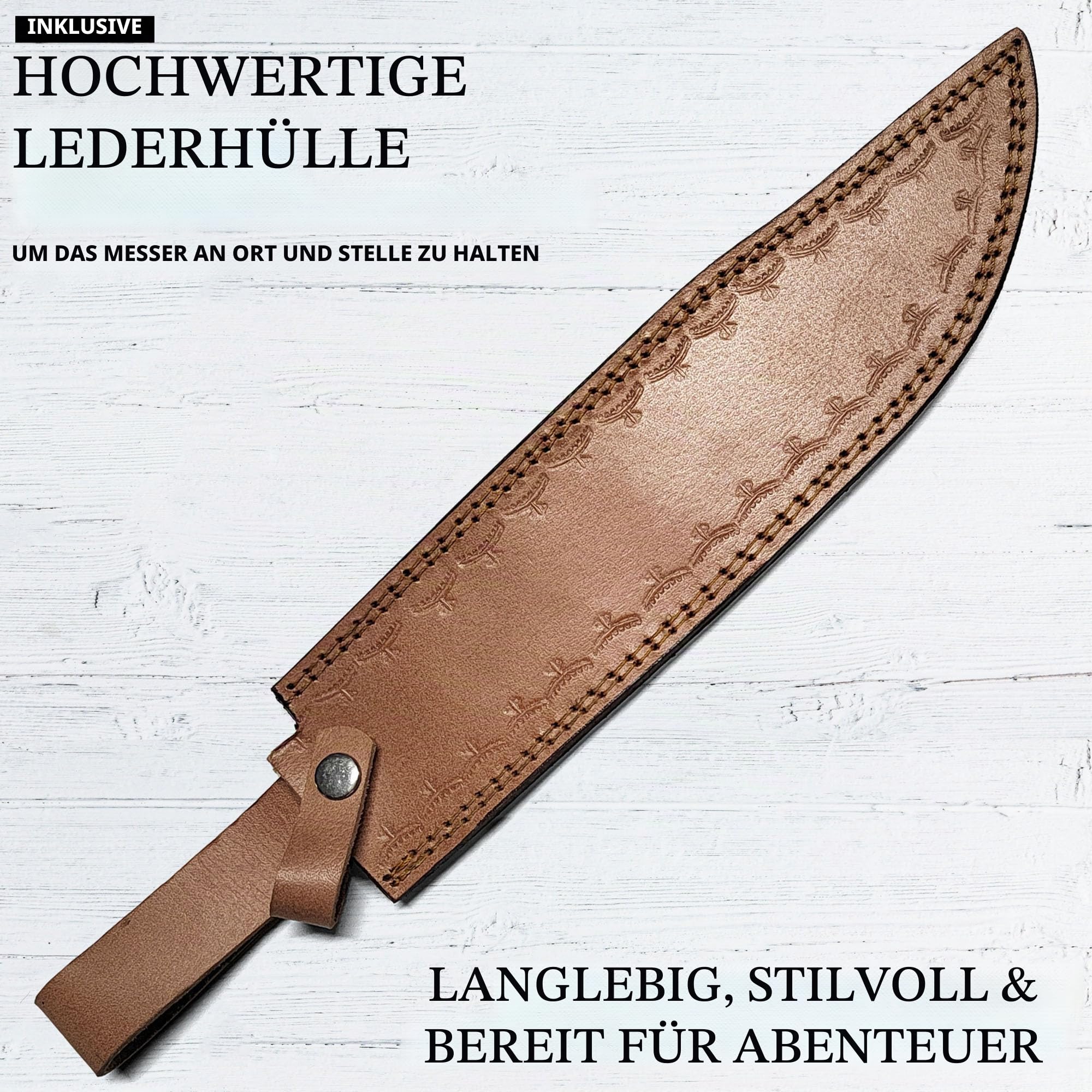 Swords and more Mick Crocodile Dundee Jagdmesser – 44,5 cm Bowie-Messer aus 440 Edelstahl – Inkl. Lederscheide – Legendäre Filmreplik für Sammler & Outdoor-Fans