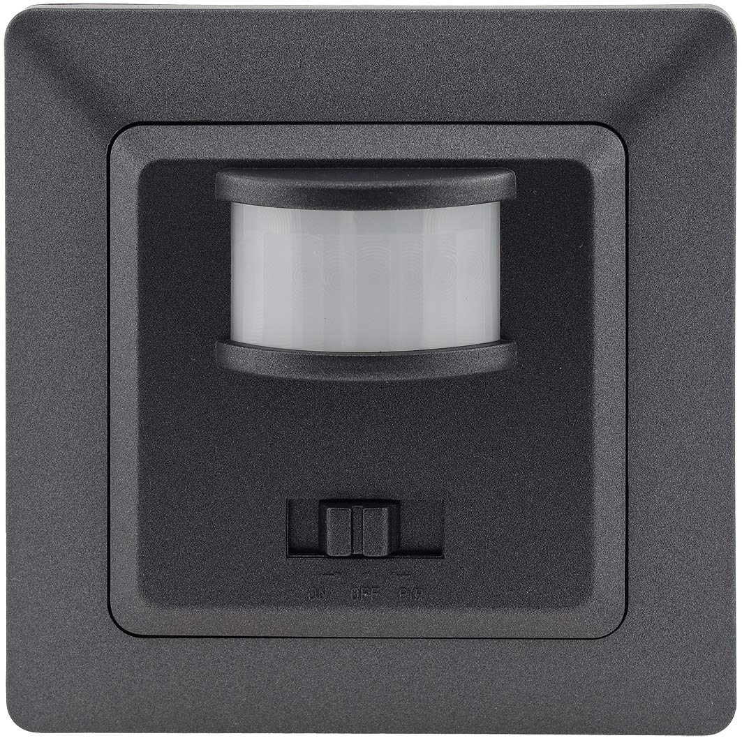 MILOS motion detector, anthracite, with frame, flush-mounted