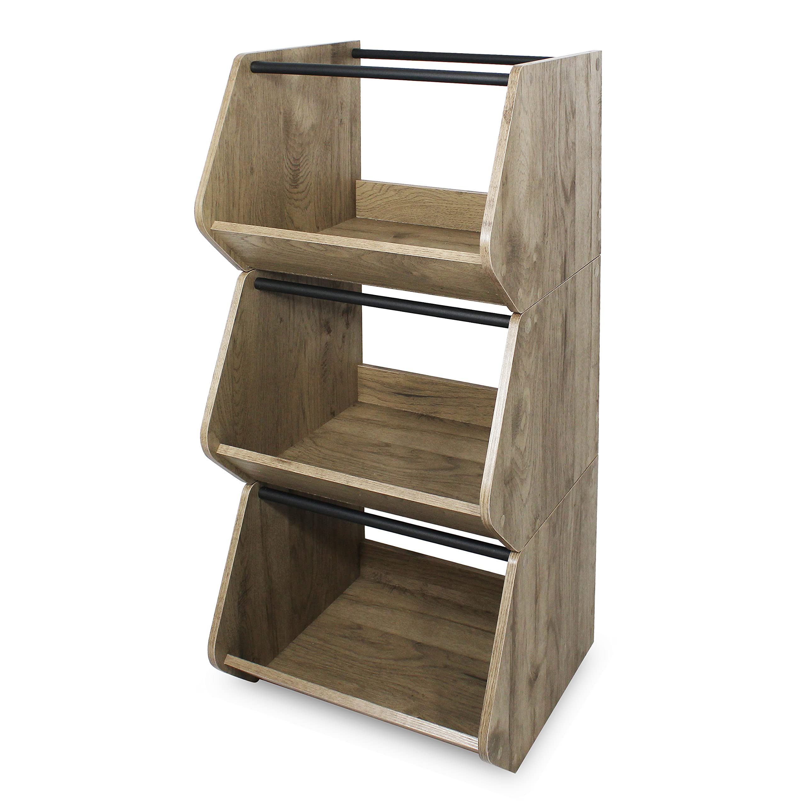Iris Ohyama, estante, caja de almacenamiento de madera, muebles extra, 1 puerta plegable, escalable, sólida, cocina, dormitorio, salón - estante de muebles básicos - IWB - 400 - Marron centr é