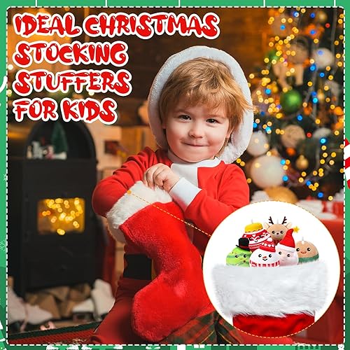 Miniatura 4 de 6 adornos de peluche de Navidad, Papá Noel, muñeco de nieve, alce, hombre de jengibre, bolas de árbol de Navidad, decoraciones para vacaciones de