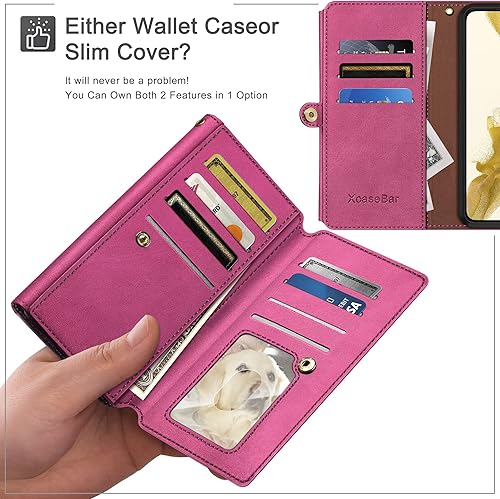 Miniatura 2 de XcaseBar Funda tipo cartera para Samsung Galaxy A13 5G con bloqueo RFID, soporte para tarjetas de crédito, libro de folio con tapa de piel