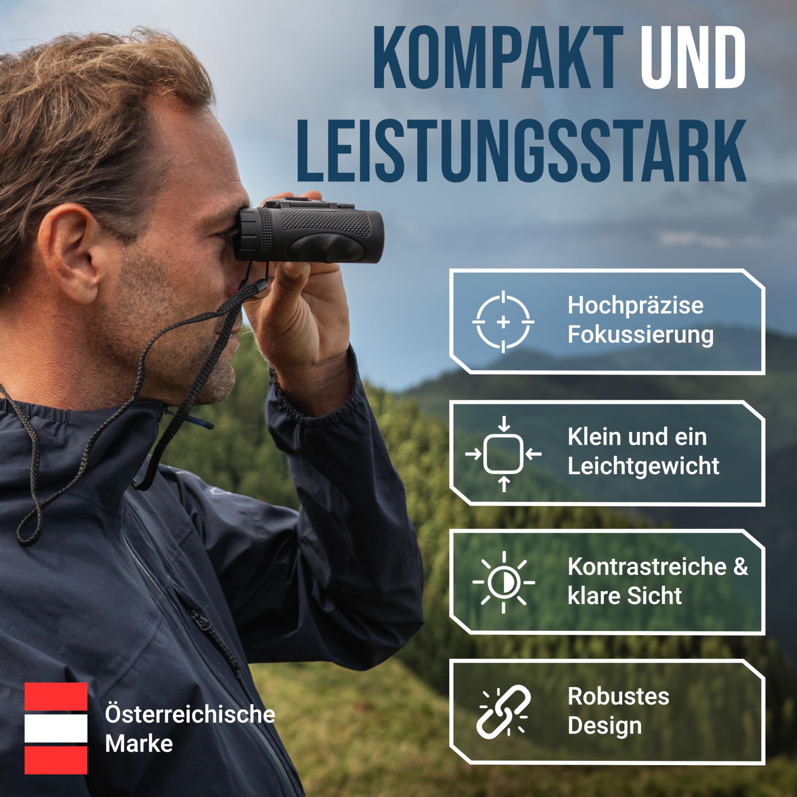 HD Fernglas 8x25 kompakt & leicht - Leistungsstarkes Allround Taschenfernglas für Wandern, Reise & Vogelbeobachtung - Ferngläser klein für Erwachsene & Kinder