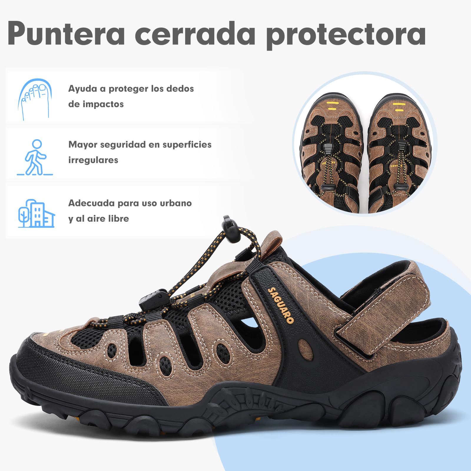 SAGUARO Sandalias de Trekking Hombre Mujer Cómodas Transpirables Deporte Sandallias Al Aire Libre