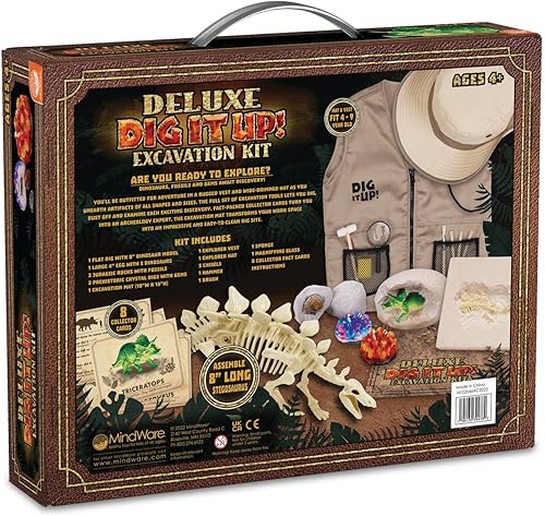 Miniatura 7 de MindWare Dig It Up! Kit de excavación de lujo - A partir de 4 años - Incluye herramientas de excavación para excavar 8 tesoros
