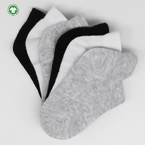 Miniatura 5 de Calcetines tobilleros con agarre para bebé, 6 pares, calcetines de algodón sin costuras para recién nacidos, calcetines de tobillo para niños y niñas