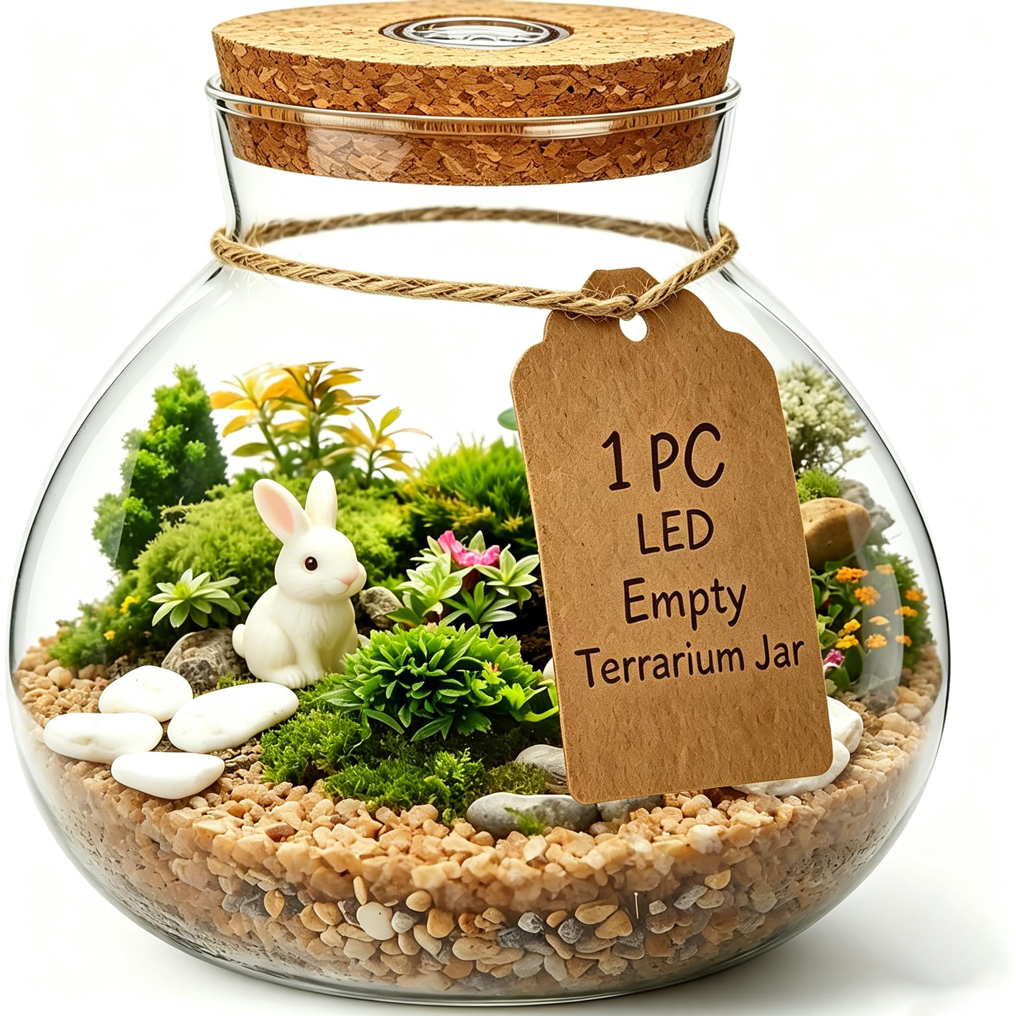 Pot de terrarium en verre lumineux LED, l'idée cadeau déco nature idéale
