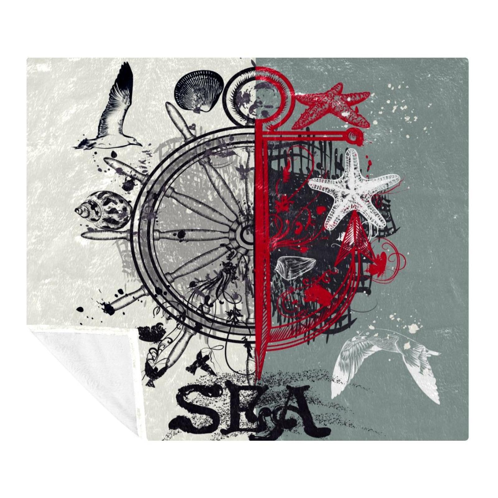 Couverture en polaire microfibre marine 150x200 cm pour adulte et enfant