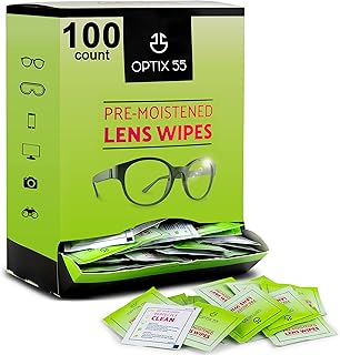 Eyeglass Cleaner Lens Wipes - 100 Pre-Moistened Individual Wrapped Eye Glasses Cleaning Wipes | Glasses Cleaner Safely Cle...