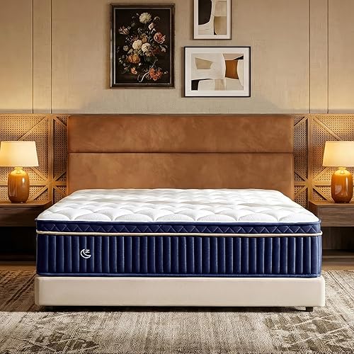 Queen Size Mattress,14 Inch Queen Mattress Hybrid in a Box, Medium Firm Memory Foam with Individual Pocket Springs, Upgrade Zoned Support, Motion Isolation&Pressure Relief, CertiPUR-US