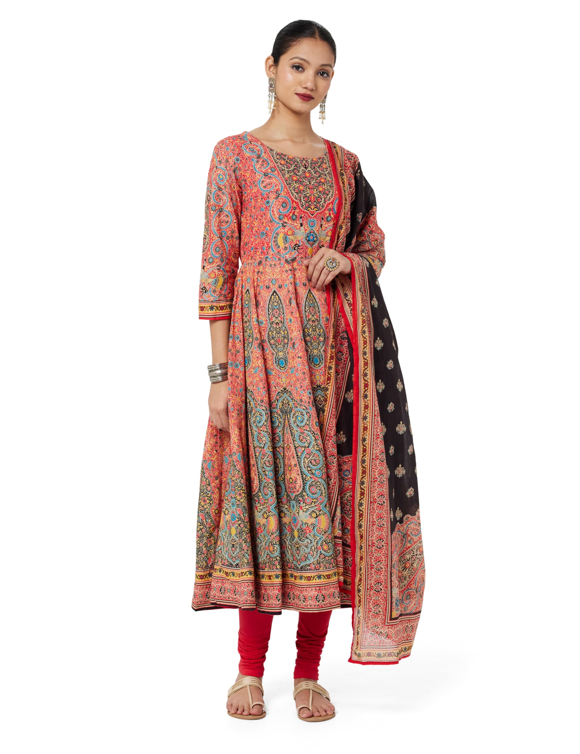 biba Women Cotton Anarkali Kurta Churidar Suit Set-picture-30
