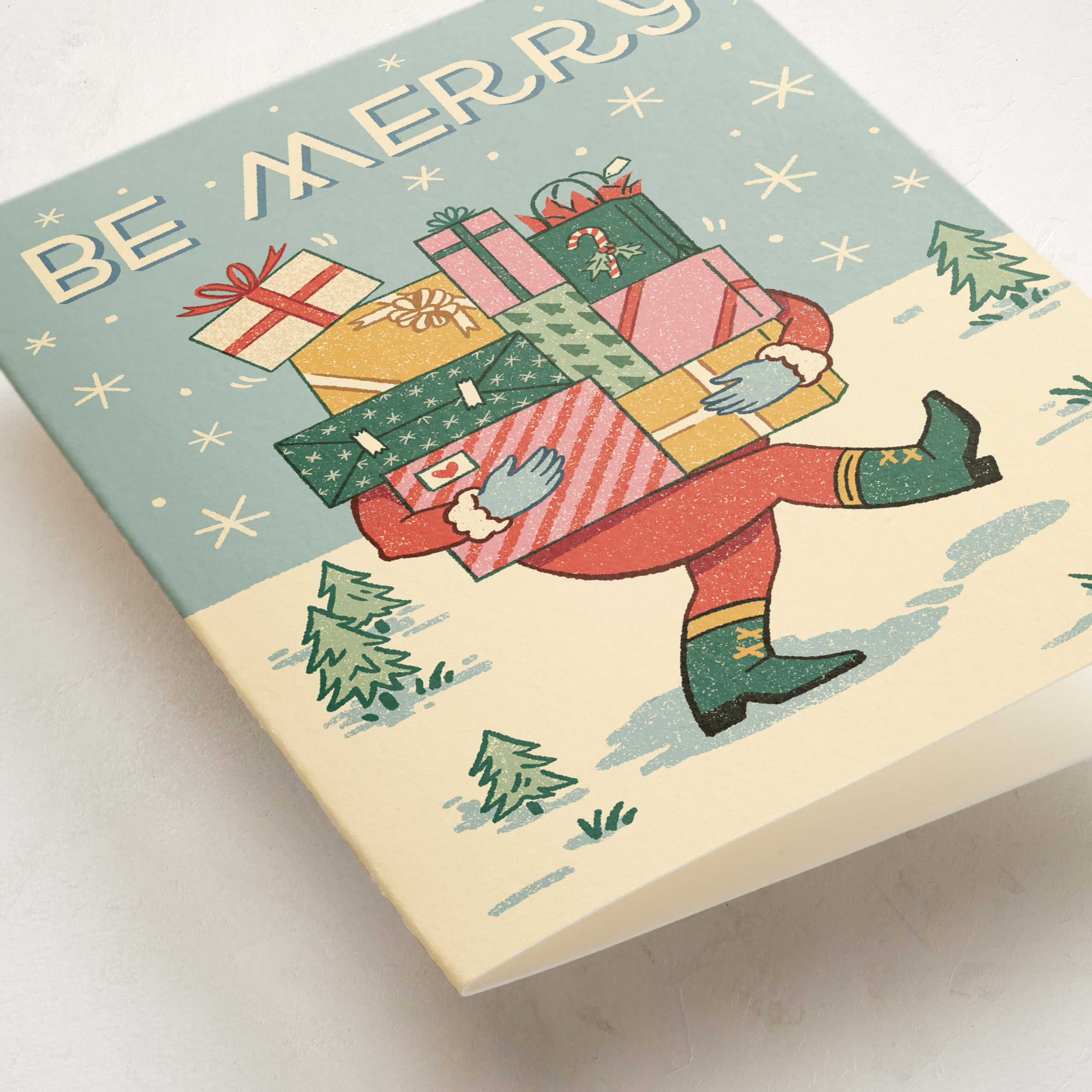 Minted Weihnachtskarten-Set mit Aufschrift "Be Merry