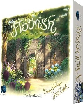 Flourish Signature Edition Board Game | Beautiful Card Drafting & Garden Building Board Game | 1-7 Players | Solo, Cooperative & Competitive Models | Includes Friends & Follies 3D Expansions