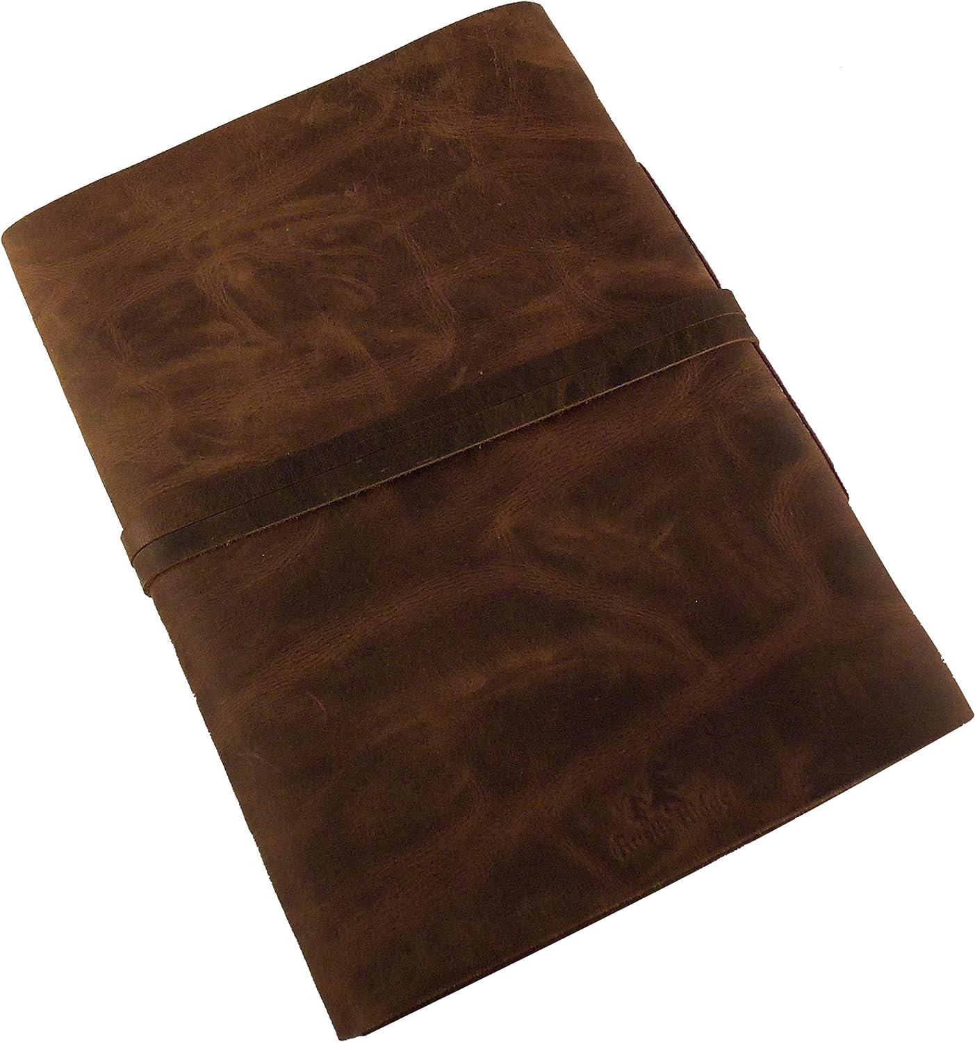 Large Rustic Genuine Leather Photo Album - Scrapbook Style Pages, Gift Box Included - Holds 200 4x6 or 5x7 Photos