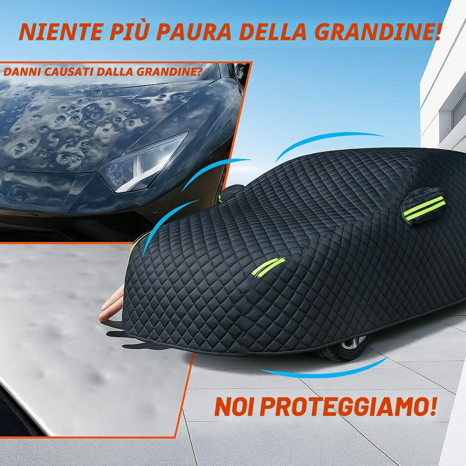 Telo Copriauto Antigrandine per Porsche Cayenne S Coupe 2024-2025,Telo Grandine AutoImbottito Telo Auto Esterno Contro Vento e Polvere