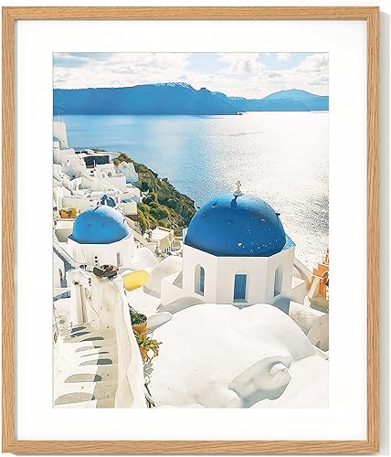 Miniatura 157 de Axeman Marco para póster de 18 x 24 pulgadas con paspartú para 16 x 20 pulgadas, marco de fotos de madera maciza de roble con vidrio templado, marco