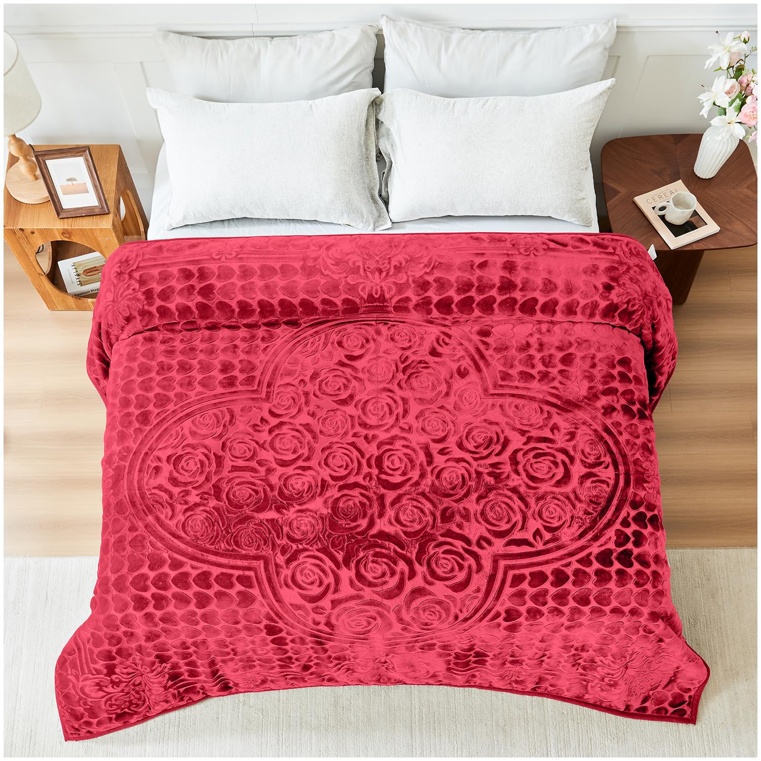 GC GAVENO CAVAILIA Blossom Heavy Blanket 2 Ply Sherpa Fleece Bed Throw 4kg