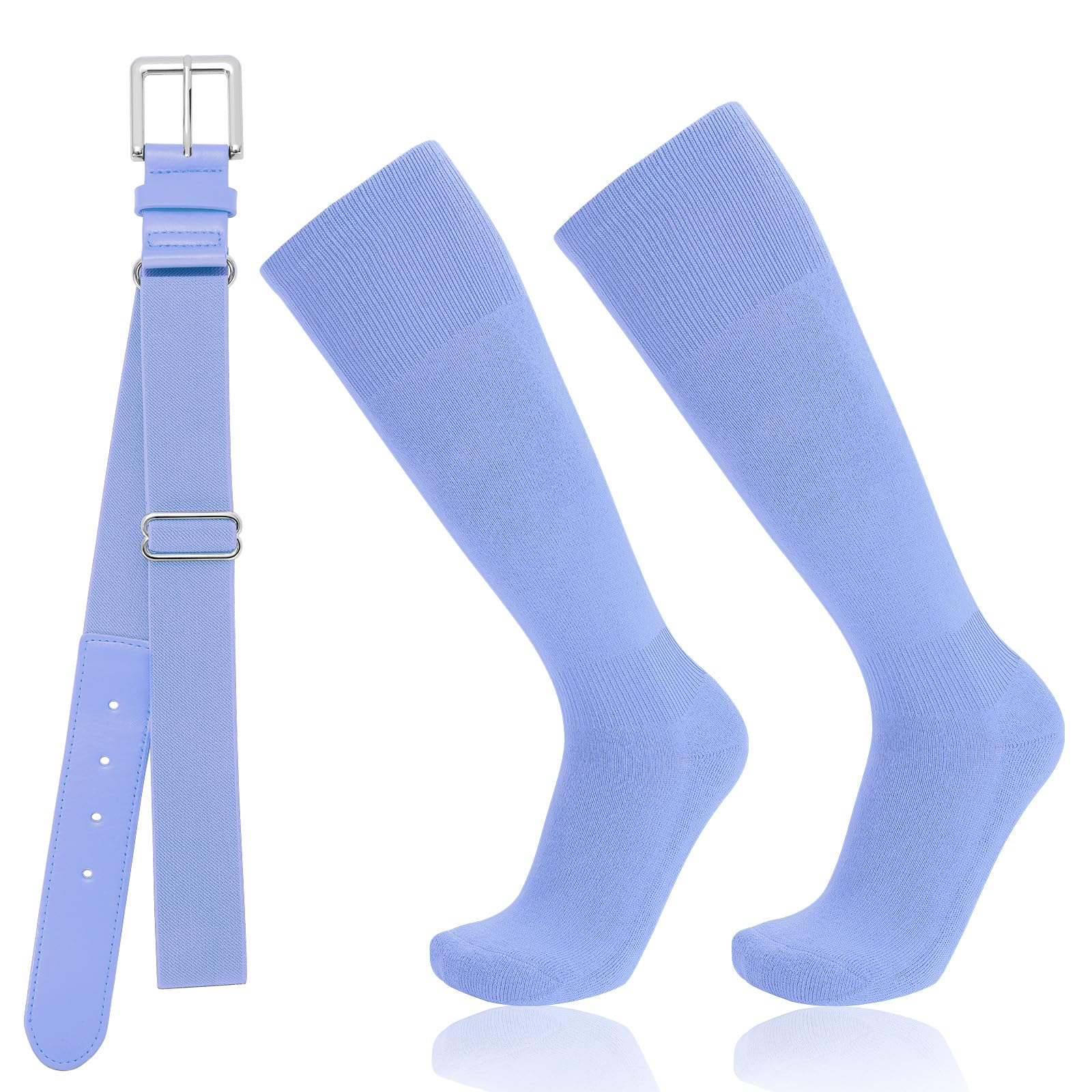Baseball Socks and Belt Combo for Youth Adult - Softball Socks and Belt for Boys and Girls