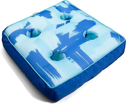 Miniatura 18 de Big Joe Captain's Float No Inflation Needed Pool Lounger, Double Sided Mesh, Quick Draining Fabric Rayas náuticas americanas,Hibisco tropical