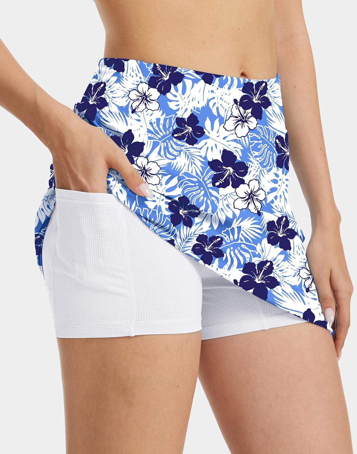 Skort for Women High Waisted Tennis Skirt with Built-in Shorts,Ruffle Athletic Golf Skort for Wommen with Pockets
