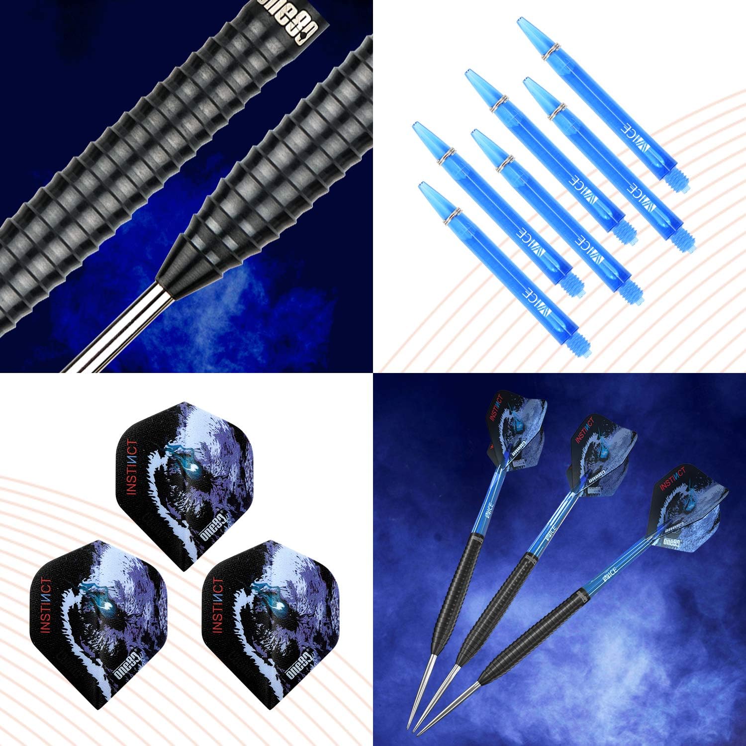 ONE80 90% Tungsten Steel Tip Darts Sets Chameleon, Night Hunter Professional Darts Set