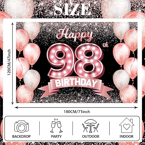 Vista 125 de Happy 21st Birthday Rose Gold Banner Backdrop Cheers to 21 Years Old Confetti Balloons Theme Decor Decorations for Women 21 Years Old Pink Birthday