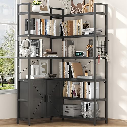 Miniatura 2 de Semoic Estanterías y estanterías arqueadas Estantería abierta grande de 5 niveles triple ancha, estantería Etagere con estante de exhibición para