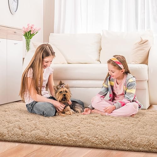 Miniatura 52 de Jelymark - Alfombra de interior peluda, mullida y supersuave para dormitorio, de 3 x 5 pies, para sala de estar, decoración del hogar, dormitorio