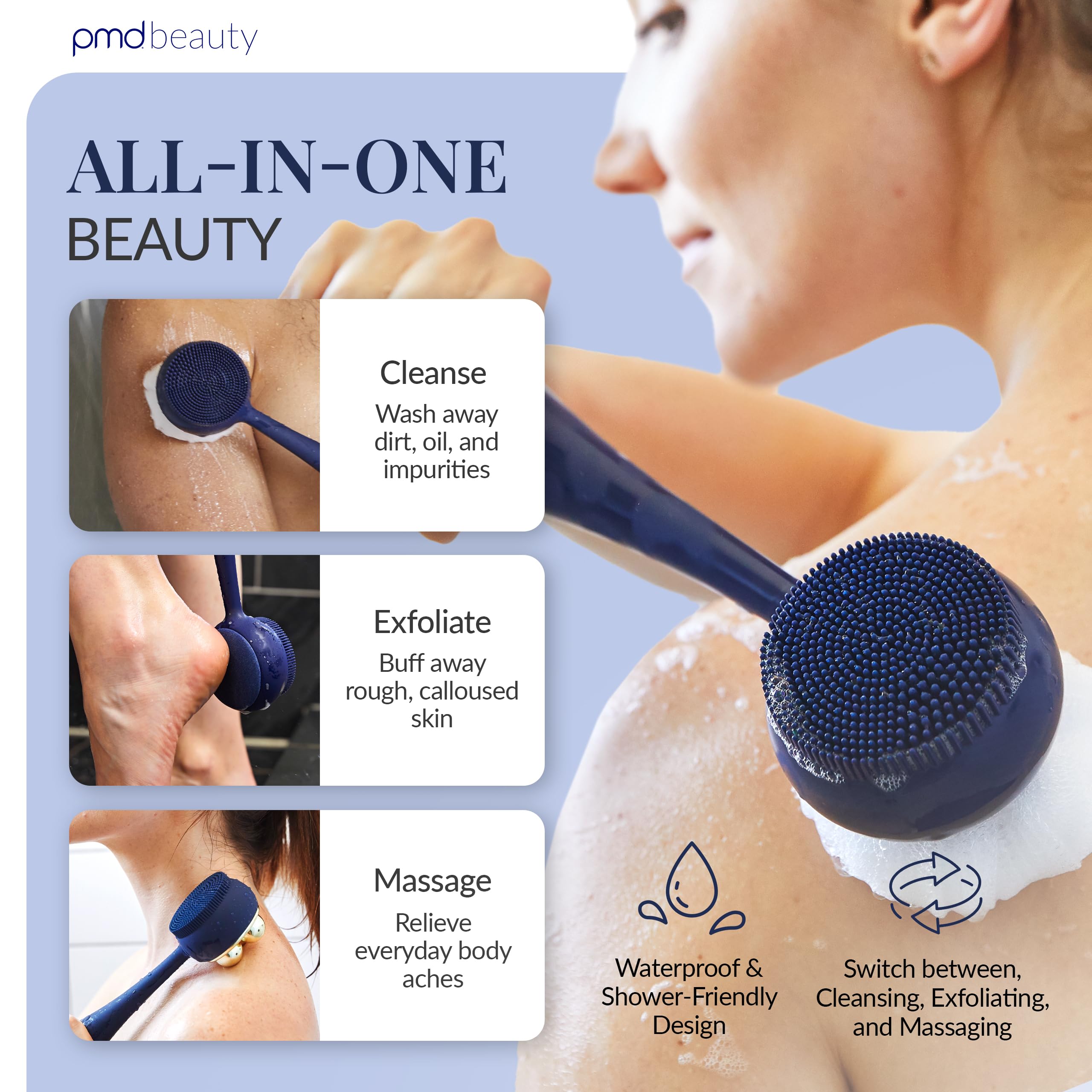 pmd clean body SMART BODY CLEANSING 本体 PMD Clean Body - Smart Body Cleansing Device with Silicone Brush