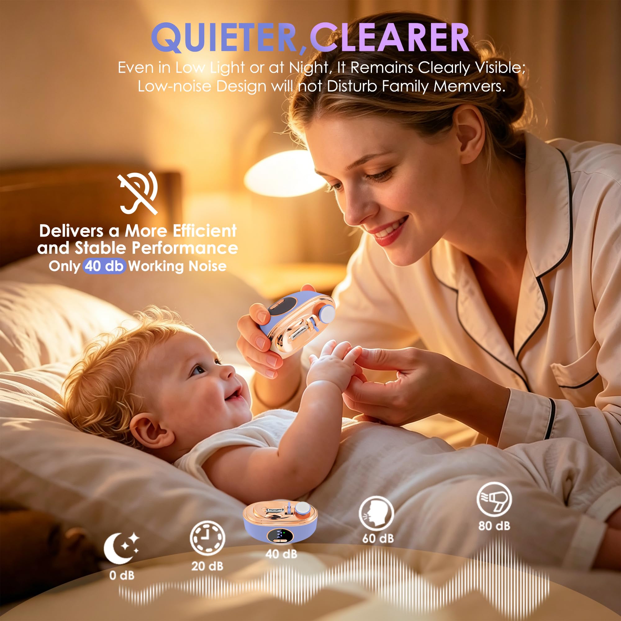Tagliaunghie elettrico 3 in 1 automatico – con lucidatura, deposito polvere e luce LED, sicuro per anziani, adulti, bambini e neonati, regali per donne, uomini, mamma, bambino, adulto