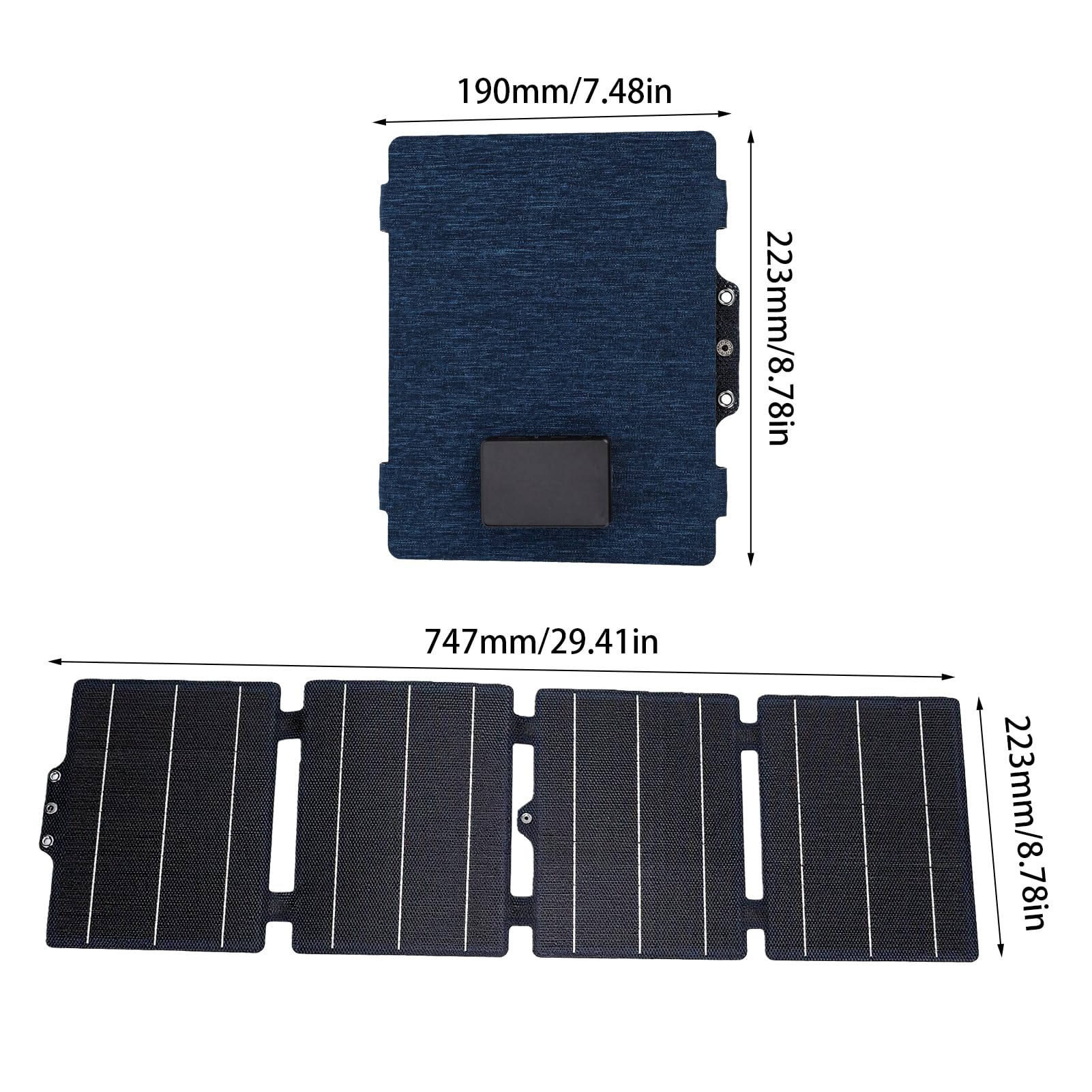 ViaGasaFamido Panel Słoneczny ładowarka 25W Składana Przenośna USB Typ C