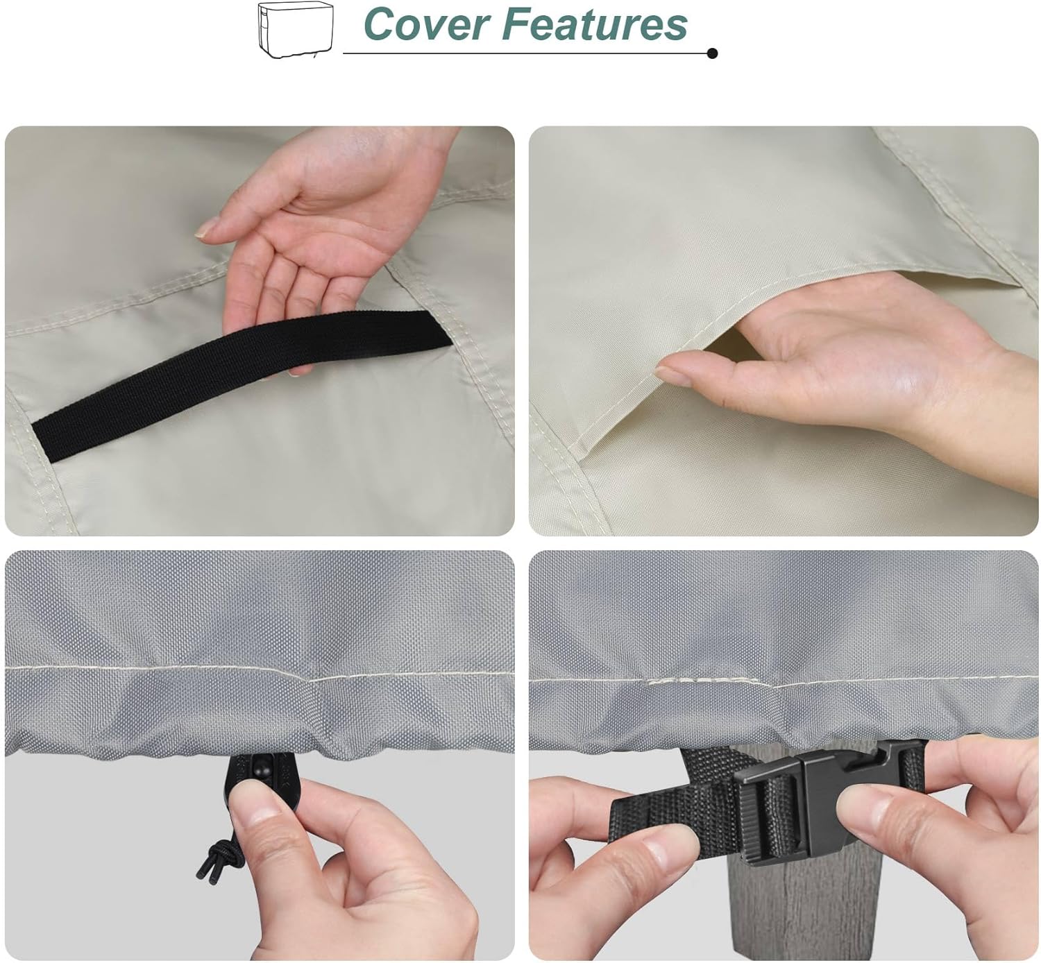 Patio Ottoman Cover, Waterproof Outdoor Square Furniture Cover for Side & End Table 25L x 25W x 17H inch