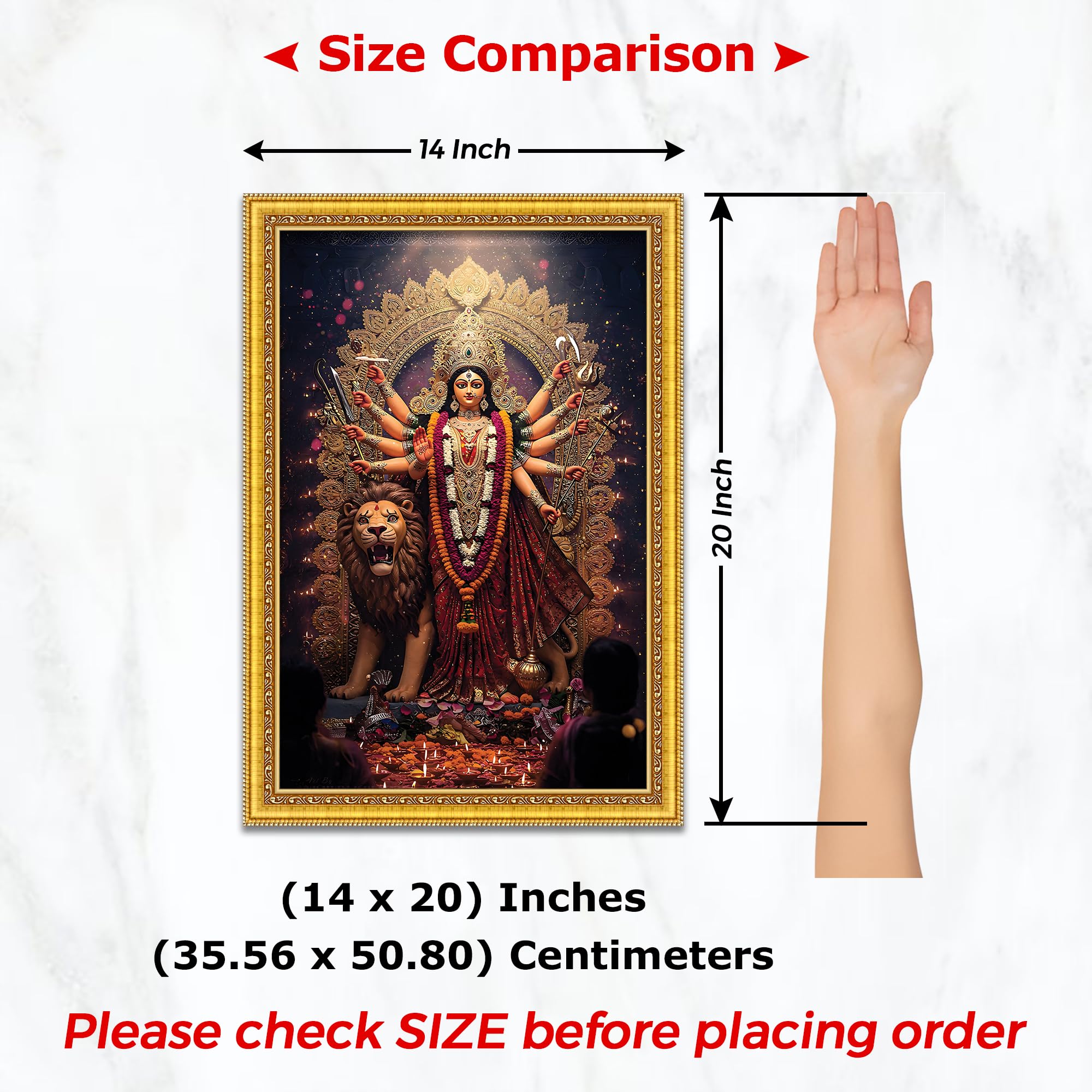Durga Maa Photo Frame - Divine Wall Art -2