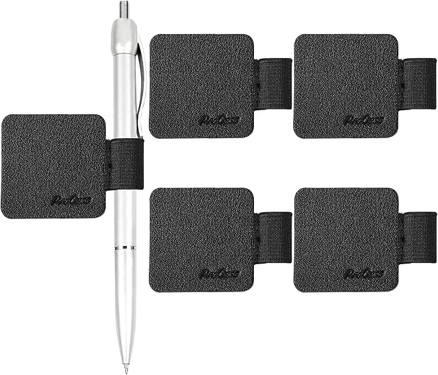 5 PackProCase Self Adhesive Pen Loop Holder, for Dairy Notebooks Journals Planners, Elastic Stick On Pen Holder Stylus Loop -Black