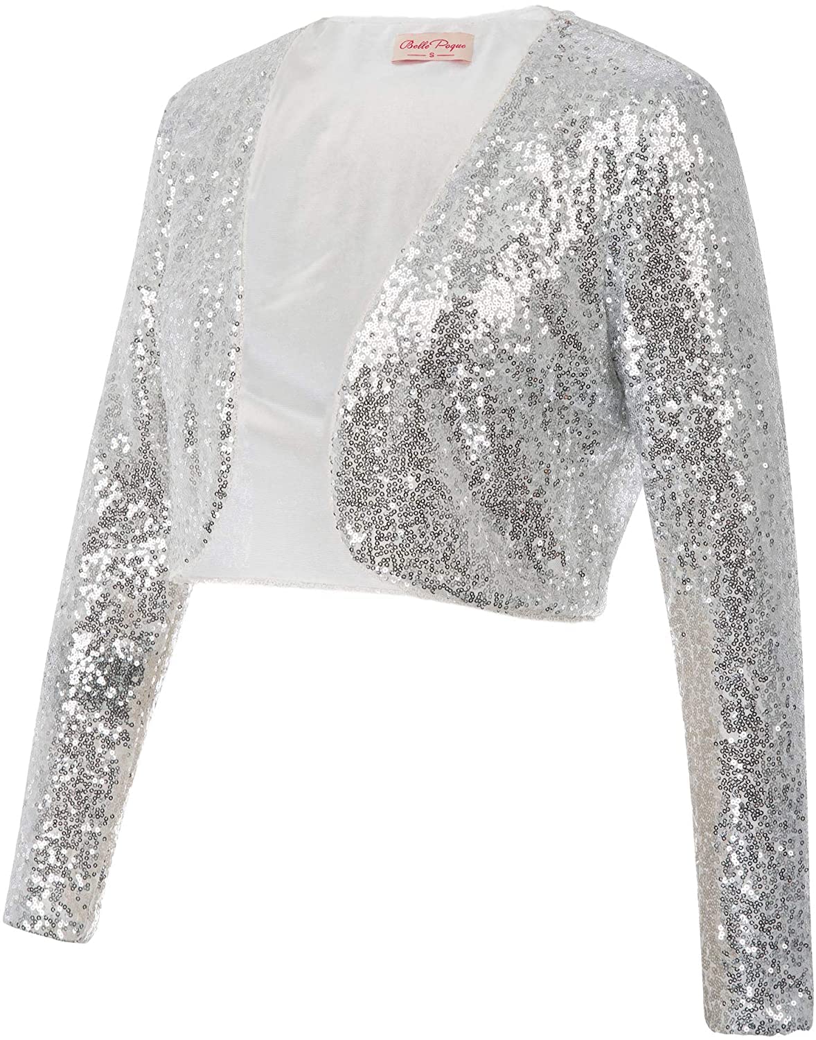 PINK WINGS Women's Polyester Asymmetric Neck Shrug (WOMENSHRUG102_Silver_L) - Image 2 thumbnail