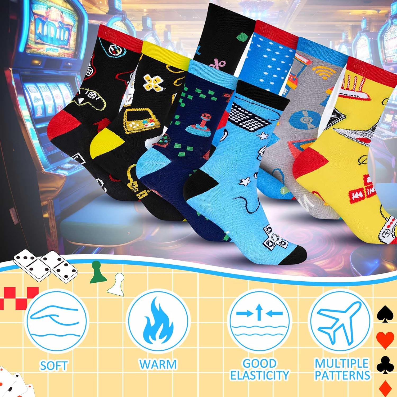 Haysandy 8 Pairs Men Funny Crew Socks Christmas Gifts Athletic Socks for Men Christmas Birthday Holiday Stocking Stuffer - Image 5