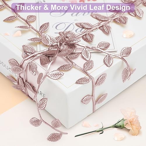 Miniatura 3 de Naidiler Cinta de hojas de oro rosa, enredaderas artificiales, hojas de enredadera, cinta botánica de selva silvestre para baby shower, fiesta,
