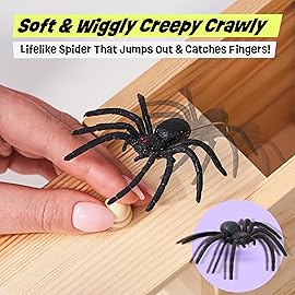 FunFamz Original Spider Prank Box - Wooden Jumping Spider Surprise with Hidden Gift Card Holder, Funny Prank Toy for Adults and Kids