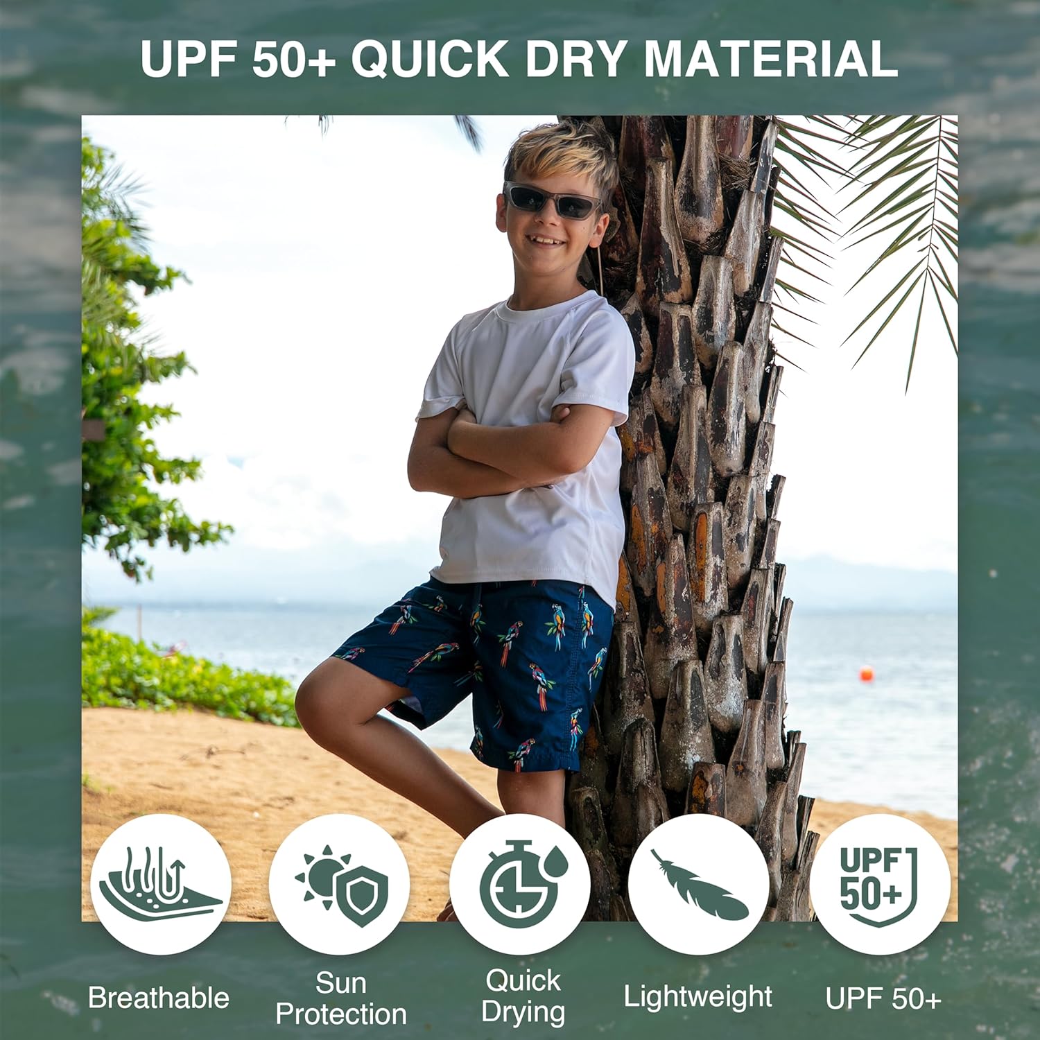 Kanu Surf ボーイズ Echo クイックドライ UPF 50+ ビーチ水泳トランクス US サイズ: Small (4) カ