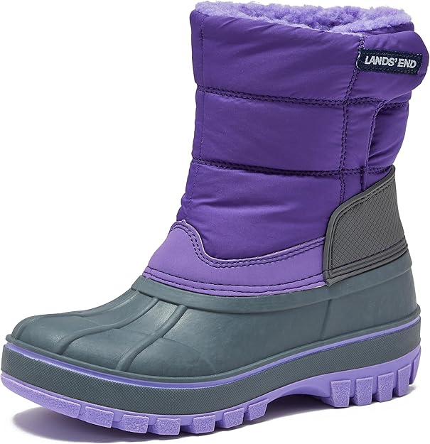 Lands' End Flurry Max Waterproof Kids Snow Boots Girls Boys Toddlers - Violet Tulip Purple
