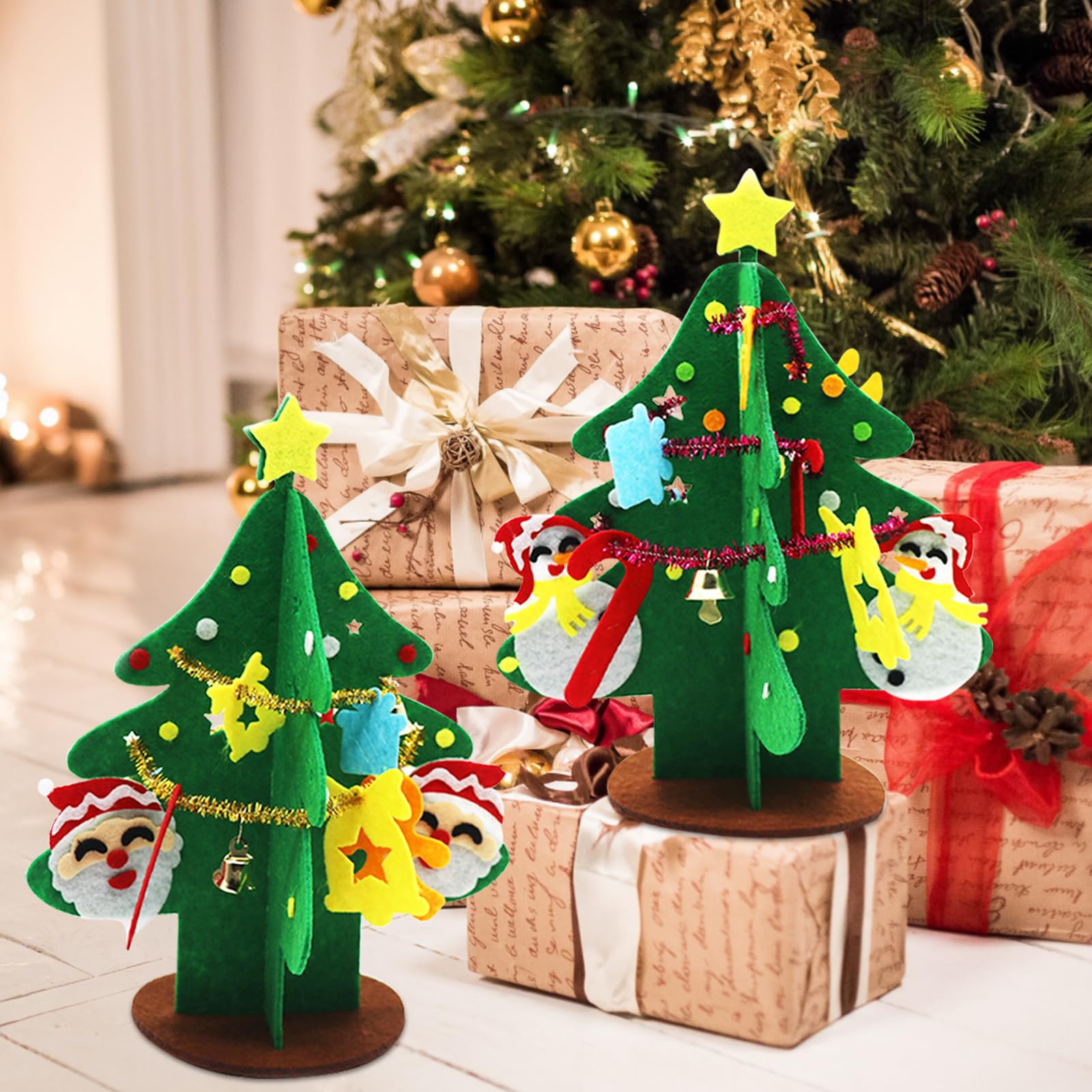 Weihnachts-Filzstrümpfe Set – 24 Stück Rot & Grün, Je 17x46 Cm, Für Baum-Deko & Geschenke